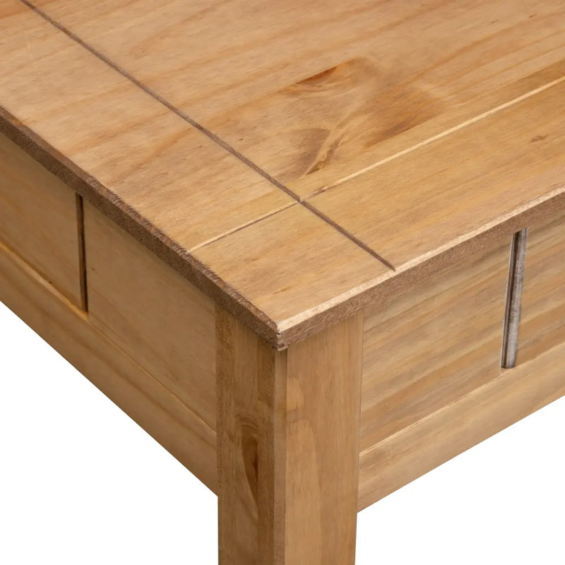 Kessinger Solid Wood Four Leg Coffee Table with Storage, Brown