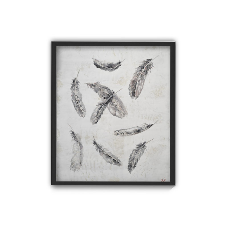 Nature Inspired "Falling Shadows" Canvas Wall Art By Karen Biery, 16" H x 12" W, Black Floater Framed Canvas