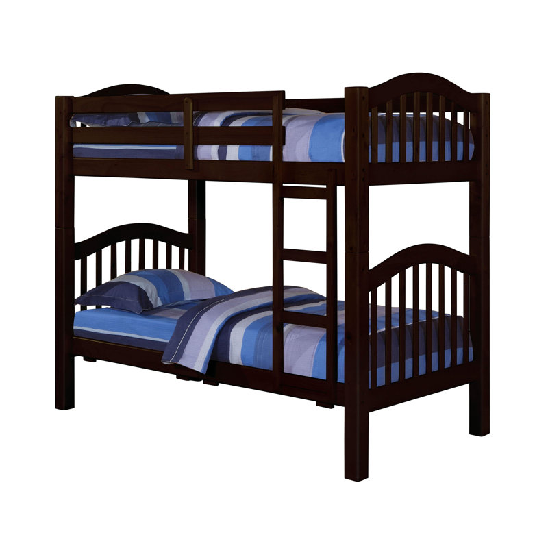 Fredette Twin Over Twin Standard Bunk Bed with Trundle, Espresso