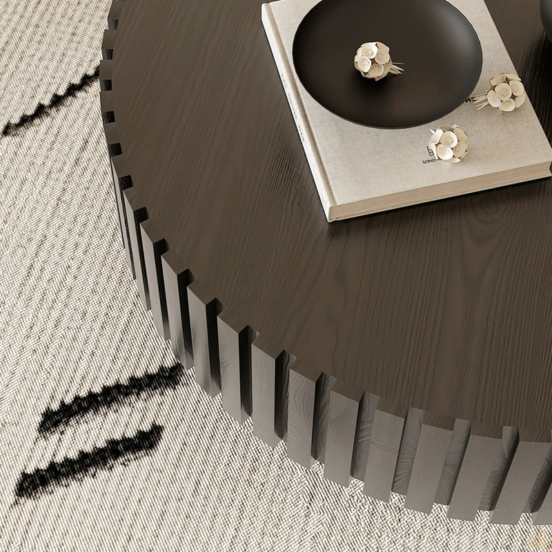 Table basse ronde en bois en forme d'olivier