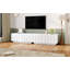 Élégant meuble télé et table basse au design arqué, meubles à double usage pour le salon et la chambre à coucher, rangement spacieux et esthétique moderne