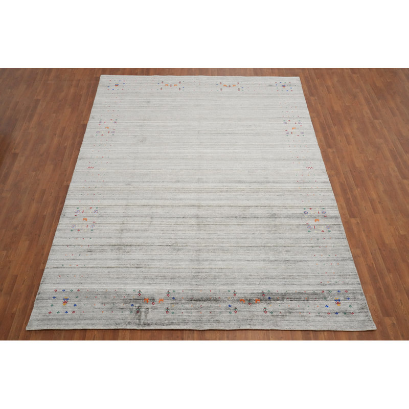 Tapis tribal fabriqué à la main de style Gabbeh 9 x 12