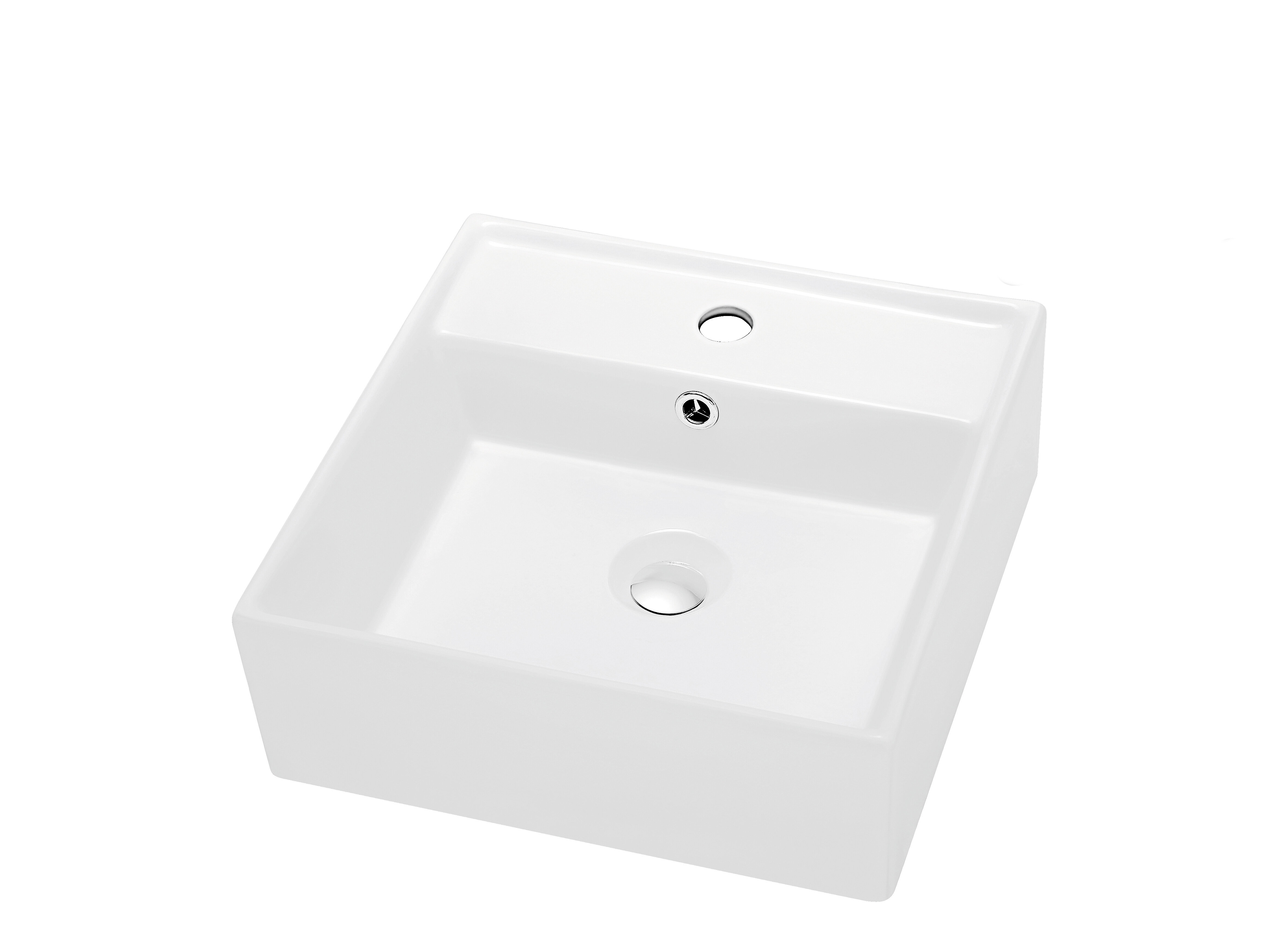 Dawn Usa 16.13'' White Ceramic Rectangular Bathroom Sink With Overflow 