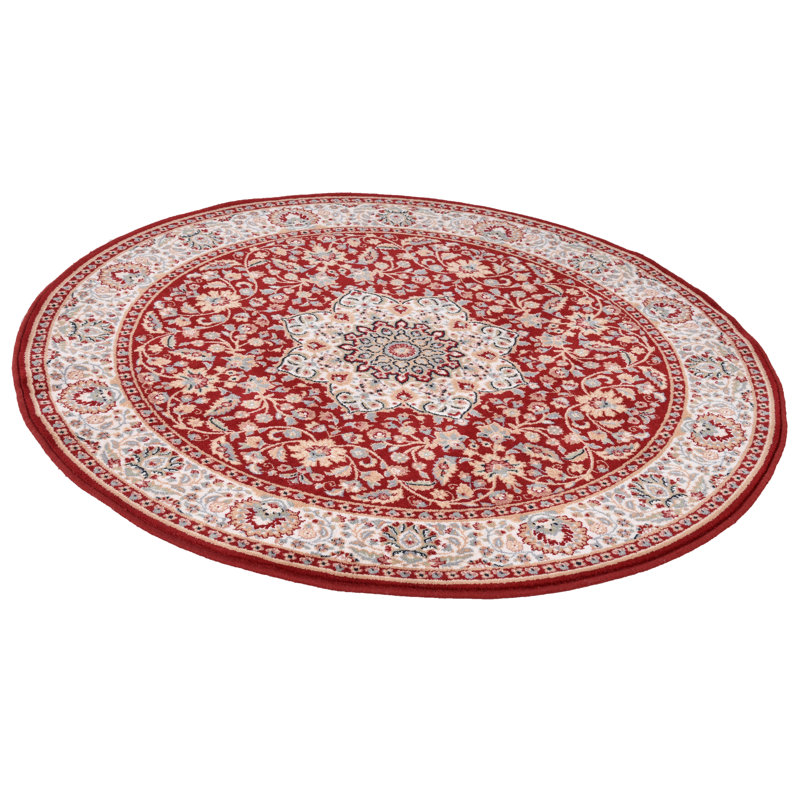 Oriental Carpet in Red, 100% Virgin Wool, Rund 200 cm