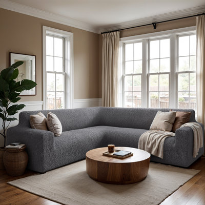 Housse extensible pour canapé d'angle - Facile à nettoyer et durable - Collection Comfort