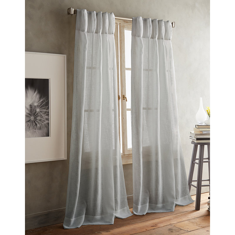 Paire de rideaux transparents avec passe-tringle Paradox, l 50 po x L 84 po, Aigue-marine