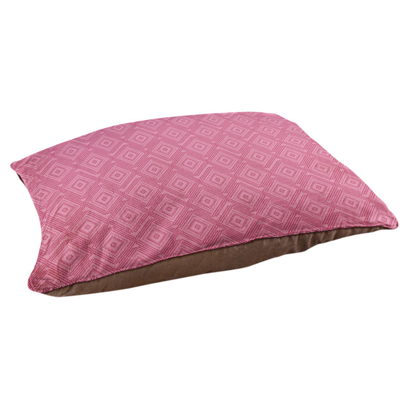 Coussin stylisé de labyrinthe carré Byrge, Rose, L 52 po x l 42 po