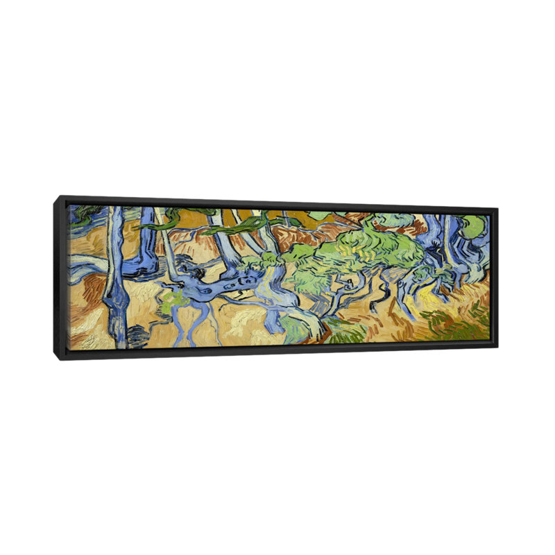 «Tree-Roots» par Vincent Van Gogh - reproduction d'art sur toile tendue avec châssis, H 12 po x l 36 po x P 1,5 po