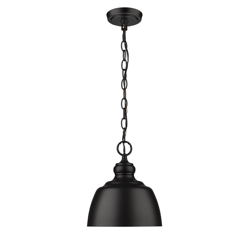 Holmes Bell-Shaped Steel 1-Light Pendant , Matte Black