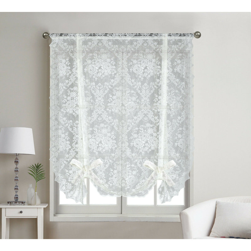 Erxhan Semi Sheer Curtains / Drapes Single Panel, Off White