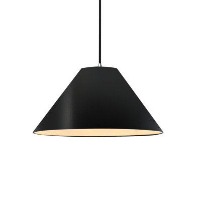 Radiance - Avola 1-Light Pendant - Bisque - Dark Bronze - 15"W x 7.25"H - Dedicated LED - Black Cord
