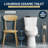 Rev 12 Inch 2-Pieces 1.28 GPF Siphon Round Ceramic Toilet In White Electric Bidet Seat With Auto Lid ADA Included