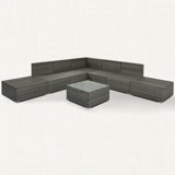 8-Pieces Outdoor Patio Furniture Sets, Garden Conversation Wicker Sofa Set, Single Sofa Combinable, Cushions Wicker