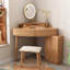 Coiffeuse 29,53 "en bois massif brun simple