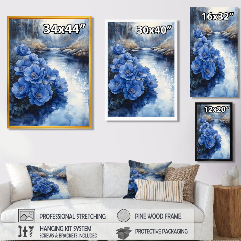 Jacob - reproduction d'art sur toile florale, H 44 po x l 34 po, Reproduction encadrée d'une seule photo, Argent argent