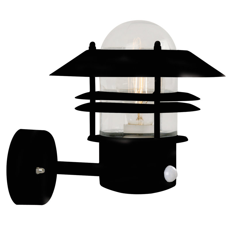 Blokhus Stainless Steel Outdoor Armed Sconce, Galvanized Steel / Black