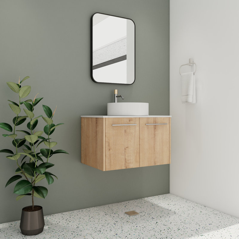 Meuble-lavabo mural simple 30 po avec comptoir en céramique