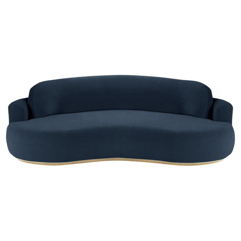 Canapé Nless, Velours noir Paris, H 31 po x l 118 po x P 52 po, Naturel