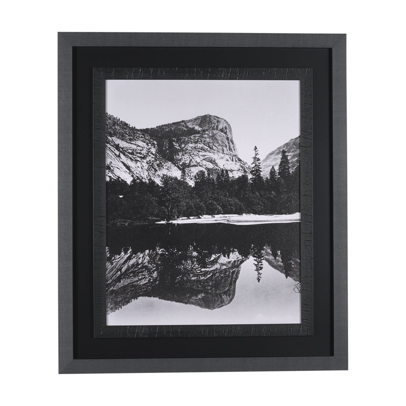 «Mirror Lake» par Carleton E Watkins, reproduction d'art encadrée à la main, Mirror Lake