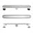 FINE FIXTURES 24-Inch Linear Shower Drain, Tile Insert & Grate 2-in-1 Design, Rounded Edge, 10-Gauge Stainless Steel, Center Outlet, Hair Strainer Included-126703177
