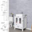 Meuble-lavabo simple autoportant avec lavabo vasque Sharee, plateau en bois manufacturé, 2 armoires latérales Sharee-379626153