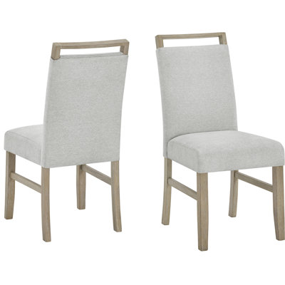 De 2 chaises en tissu gris en chêne - profondeur de l'assise de 17,5 po, produit de 25 po idéal pour les repas en milieu social idéal pour les petits espaces