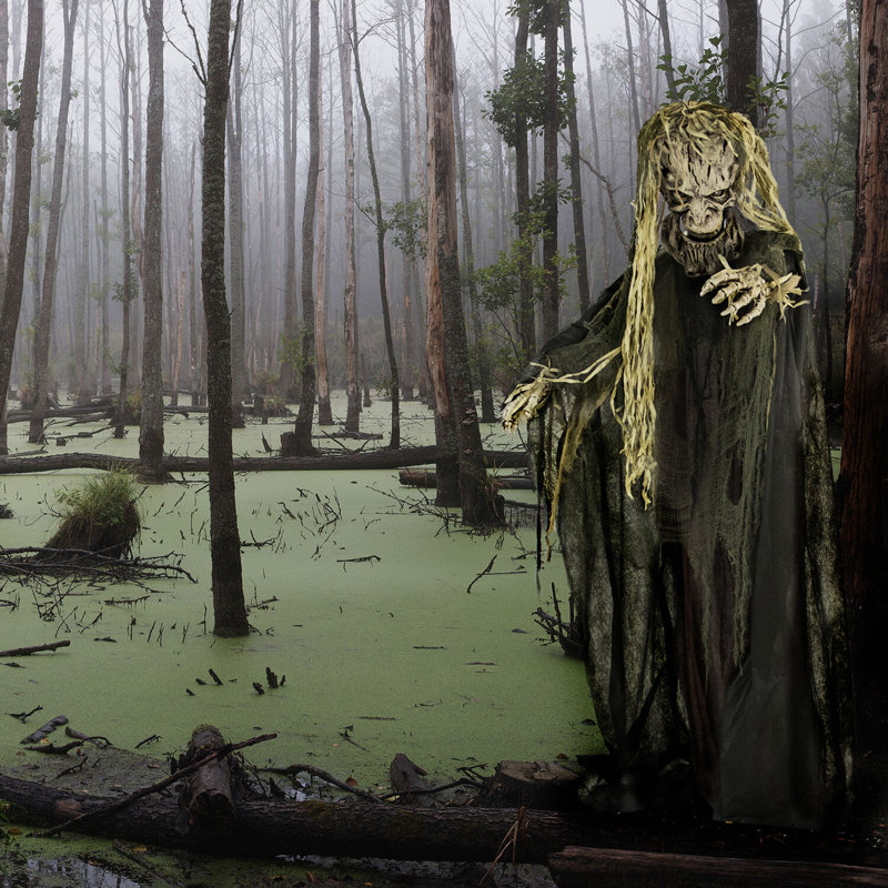 Haunted Hill Farm 75 In. Life-Size Scary Talking Tree Man Halloween Animatronic with Touch Activated Lights and Sound