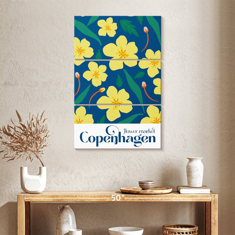 Affiche du marché aux fleurs Harnek Copenhagen, H 23 po x l 14 po