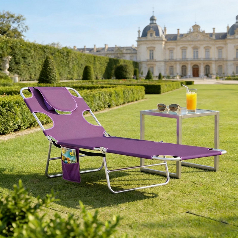 Méridienne Soft, méridienne, chaise longue d'extérieur, Mauve