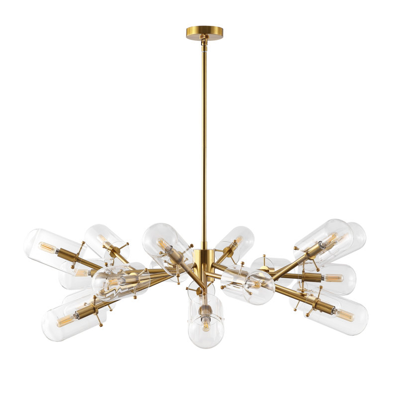 Lustre cylindrique spoutnik à 16 lumières Kerstyn