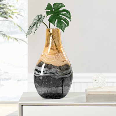 Manzer Handcrafted Glass Abstract Table Vase