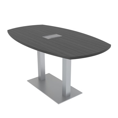 Arc Boat Shaped Conference Table with Double Base
