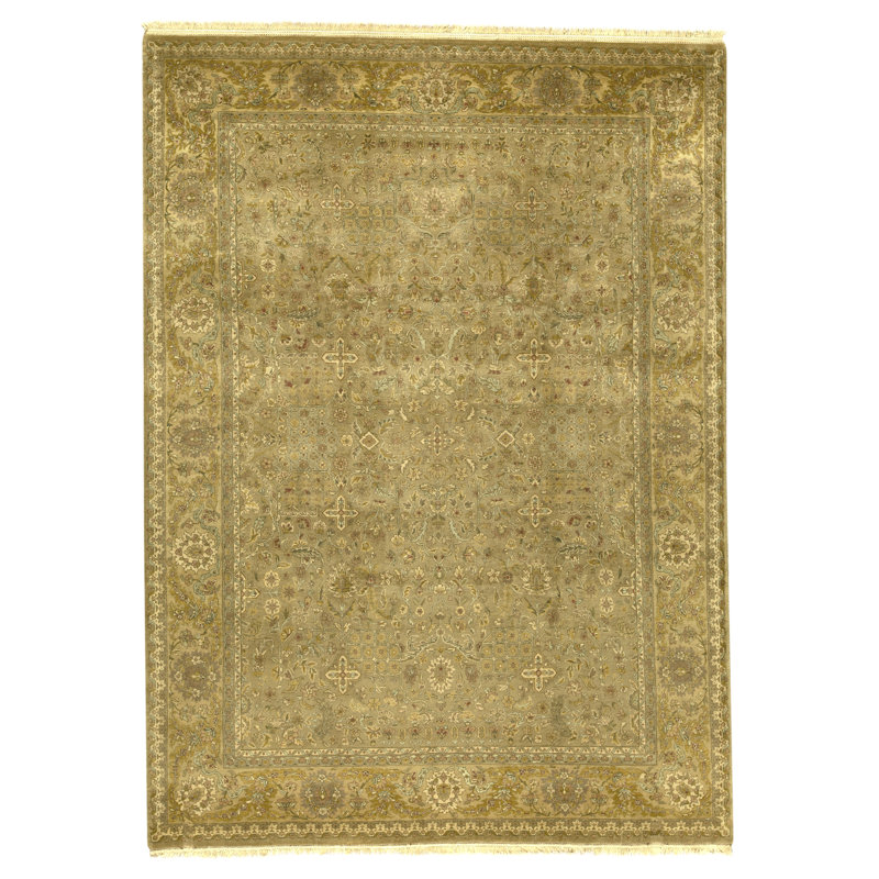 High-Quality Hand-Knotted Beige Area Rug
