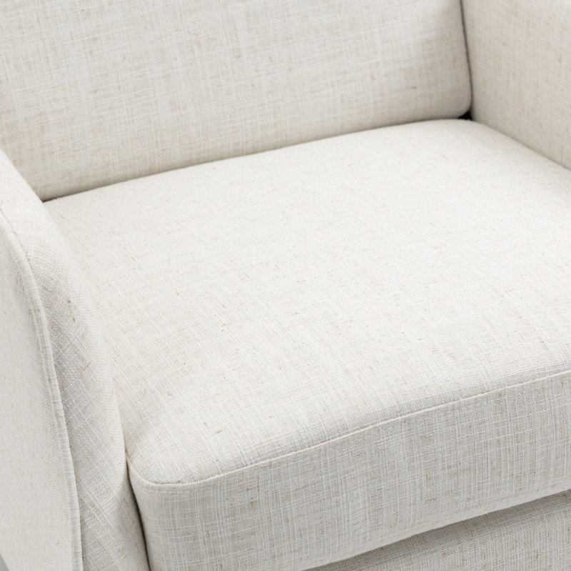 Johaniel 68 Cm Wide Cotton Armchair, Beige Linen Blend