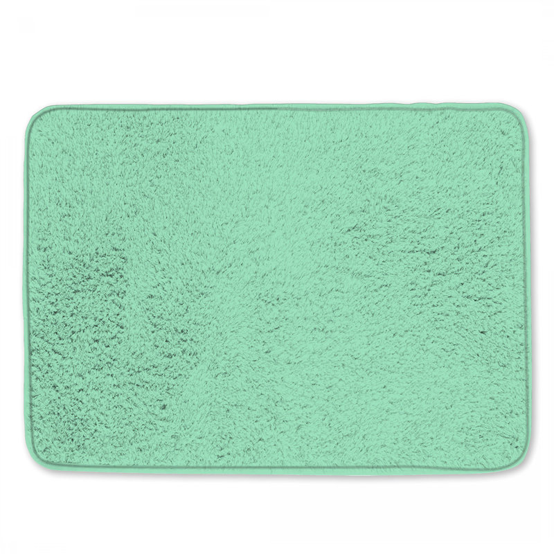 Tapis de bain uni vert menthe, L 34 po x L 21 po