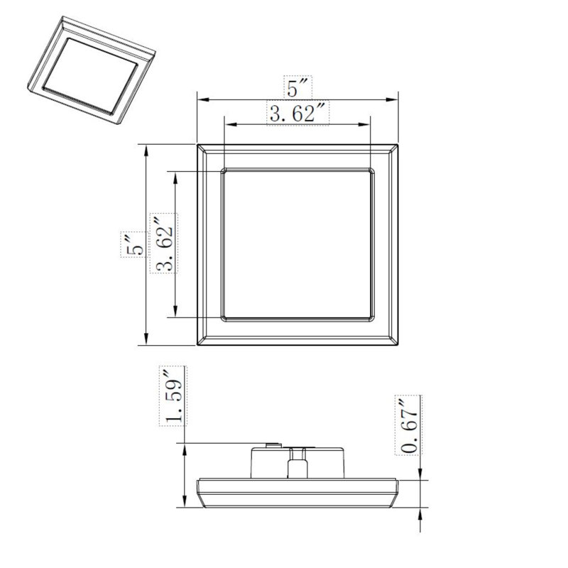 Blink Dimmable Square Flush Mount, White