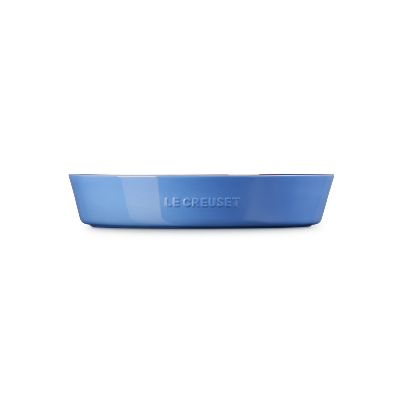 Le Creuset Stoneware Oval Chip And Dip Platter 13 In White, Blue