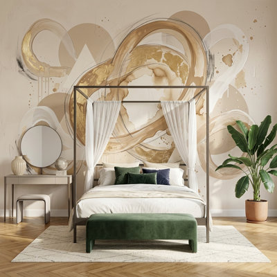 Papier peint abstrait avec décoration murale
