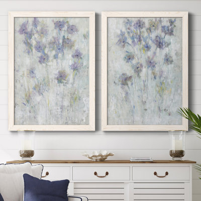 Lavande, Fresque florale I, toile encadrée de qualité supérieure - prête à être accrochée