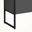 Rangement de bureau avec base en métal noir Cyprien et comptoir gris, H 29,85 po x l 70,64 po x P 23,36 po