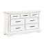 Élégante commode blanche à 7 tiroirs avec miroir et armoire de chambre en bois massif