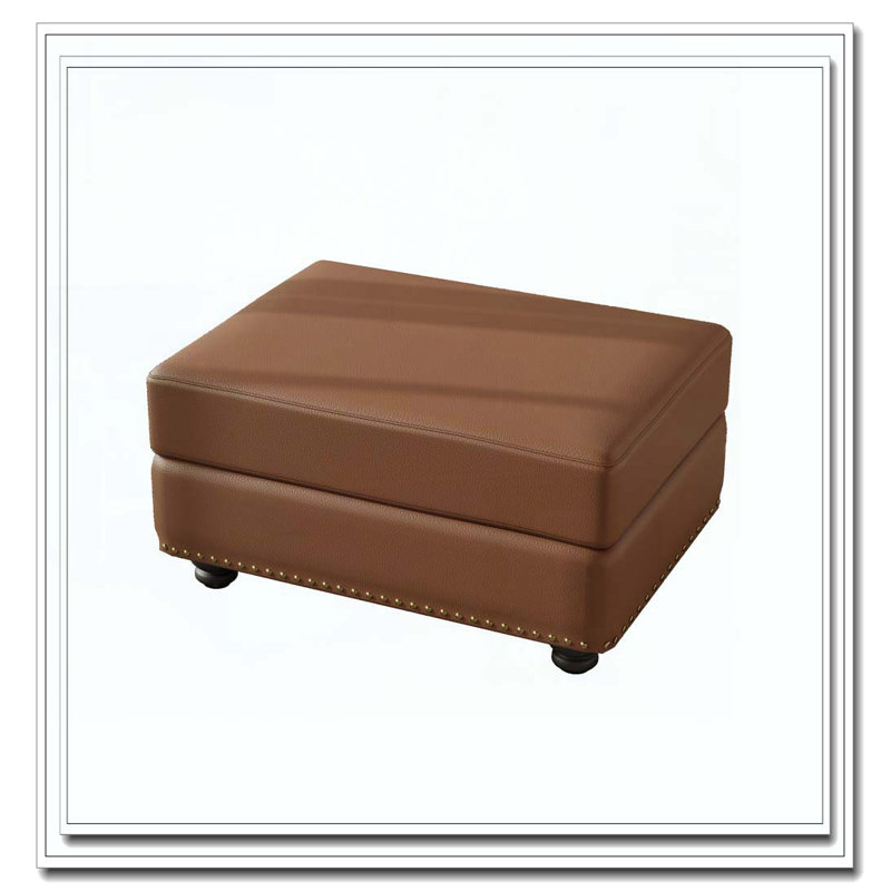 Repose-pieds en similicuir, Brun
