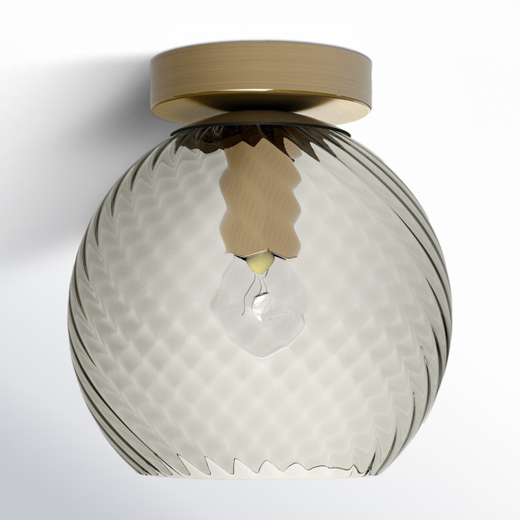 Delos Single Light Glass Flush Mount