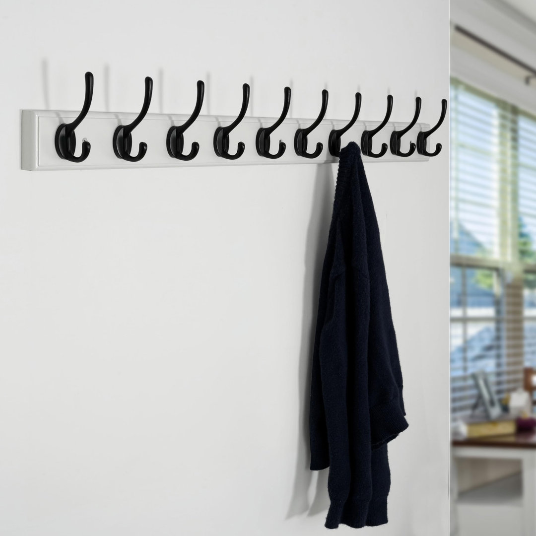 Metal Wall Mounted Required 10 - Hook Wall Mounted Coat Rack