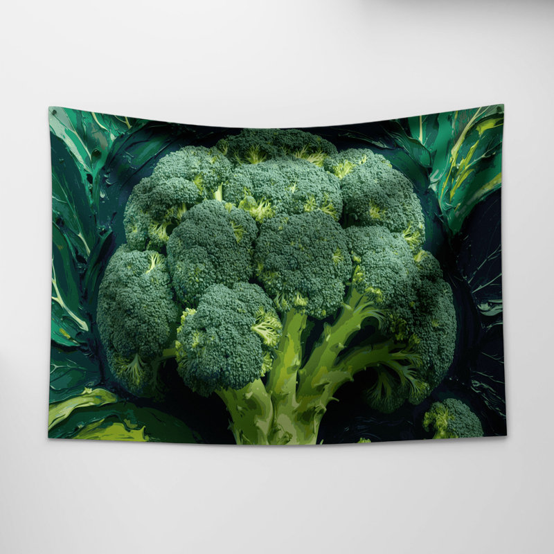 Tapisserie murale légumes broccoli, 88 po x 104 po