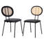 Chaises de salle à manger à dossier en rotin de 16 po de style Mid-Century-980825249-980825251