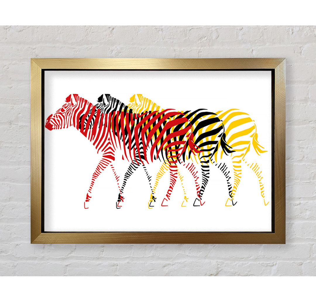 Pop Art Zebra 2 - Einzelne Bilderrahmen Kunstdrucke