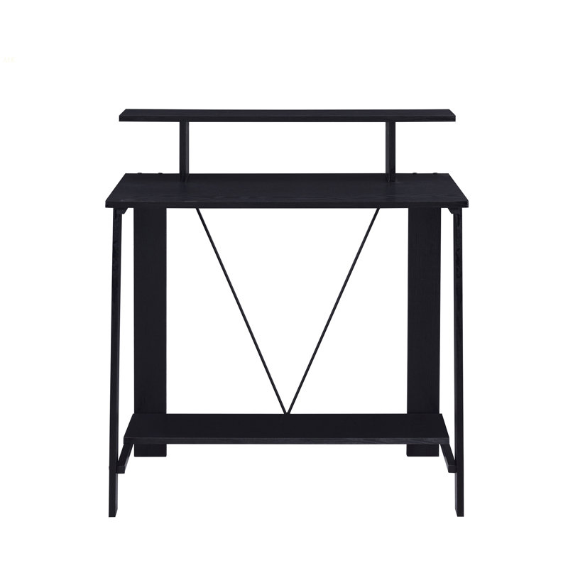 Bureau d'écriture noir avec tablette supérieure, Noir / Noir