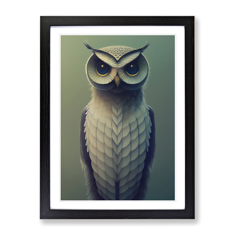 Incredible Owl - Single Picture Frame Print, 64cm H x 46cm W x 2cm D, Black Framed