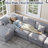 Modern 7 - Piece Corner Sectional Sofa Cloud Couch With Removable Ottomans-1759449925